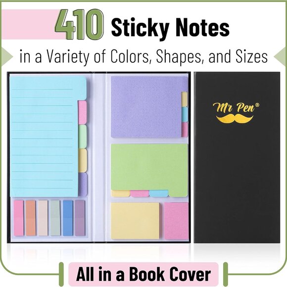 Sticky Note Set, 410 Pack, Pastel Colors, Sticky Notes Tabs, Divider Sticky Note - Picture 3 of 9